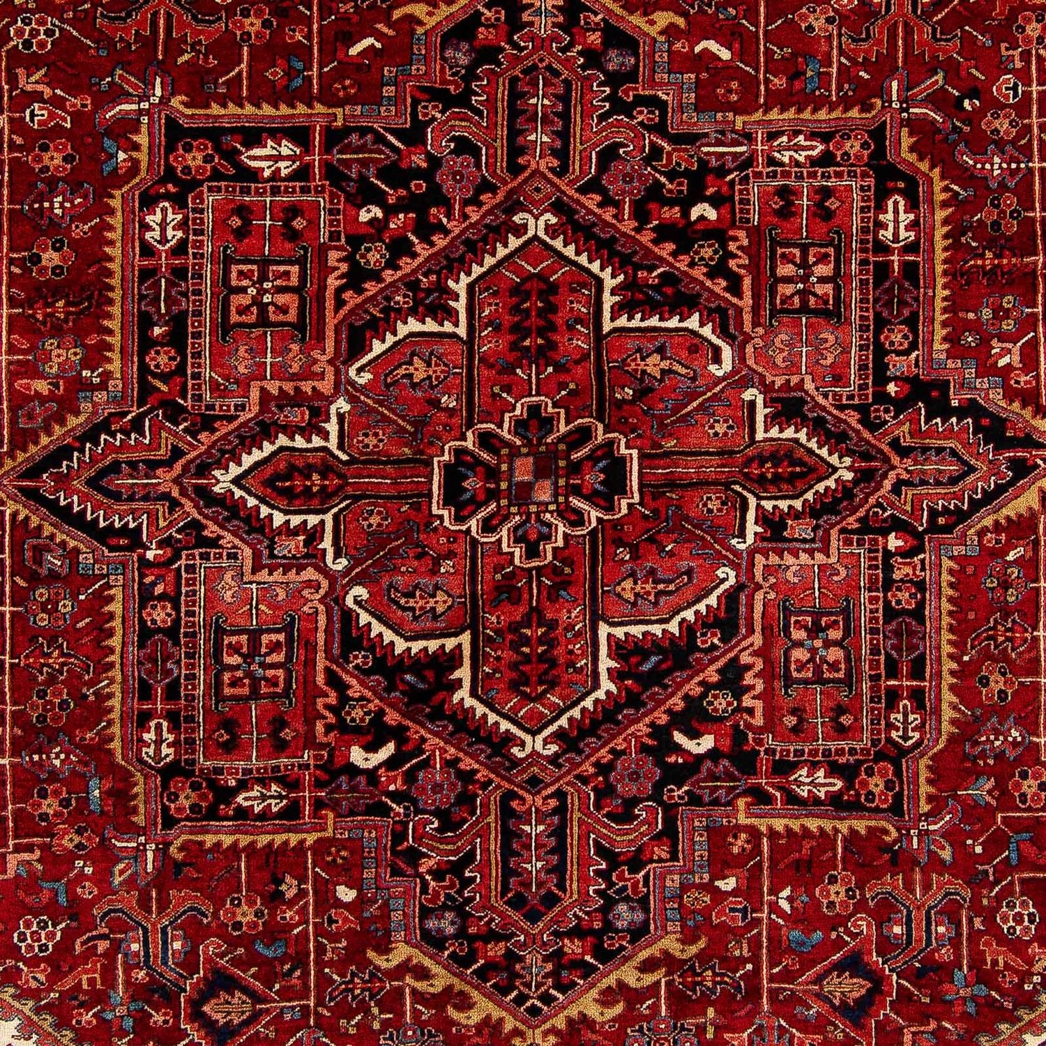 Persisk tæppe - Nomadisk - 393 x 304 cm - mørkerød