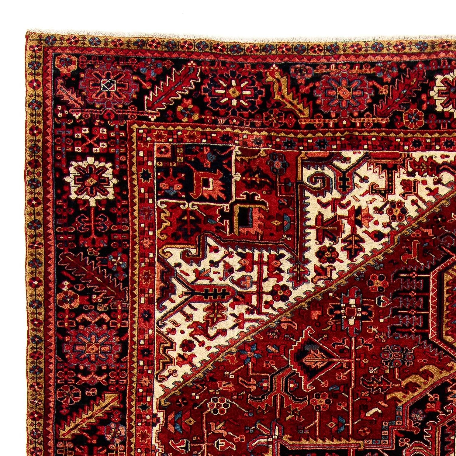 Persisk tæppe - Nomadisk - 393 x 304 cm - mørkerød