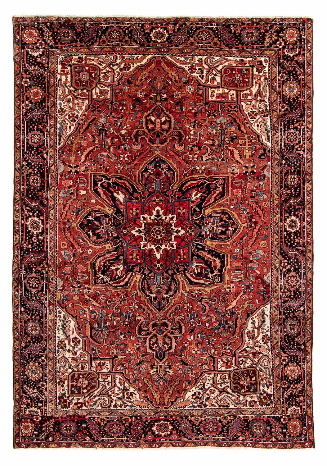 Persisk tæppe - Nomadisk - 402 x 300 cm - mørkerød