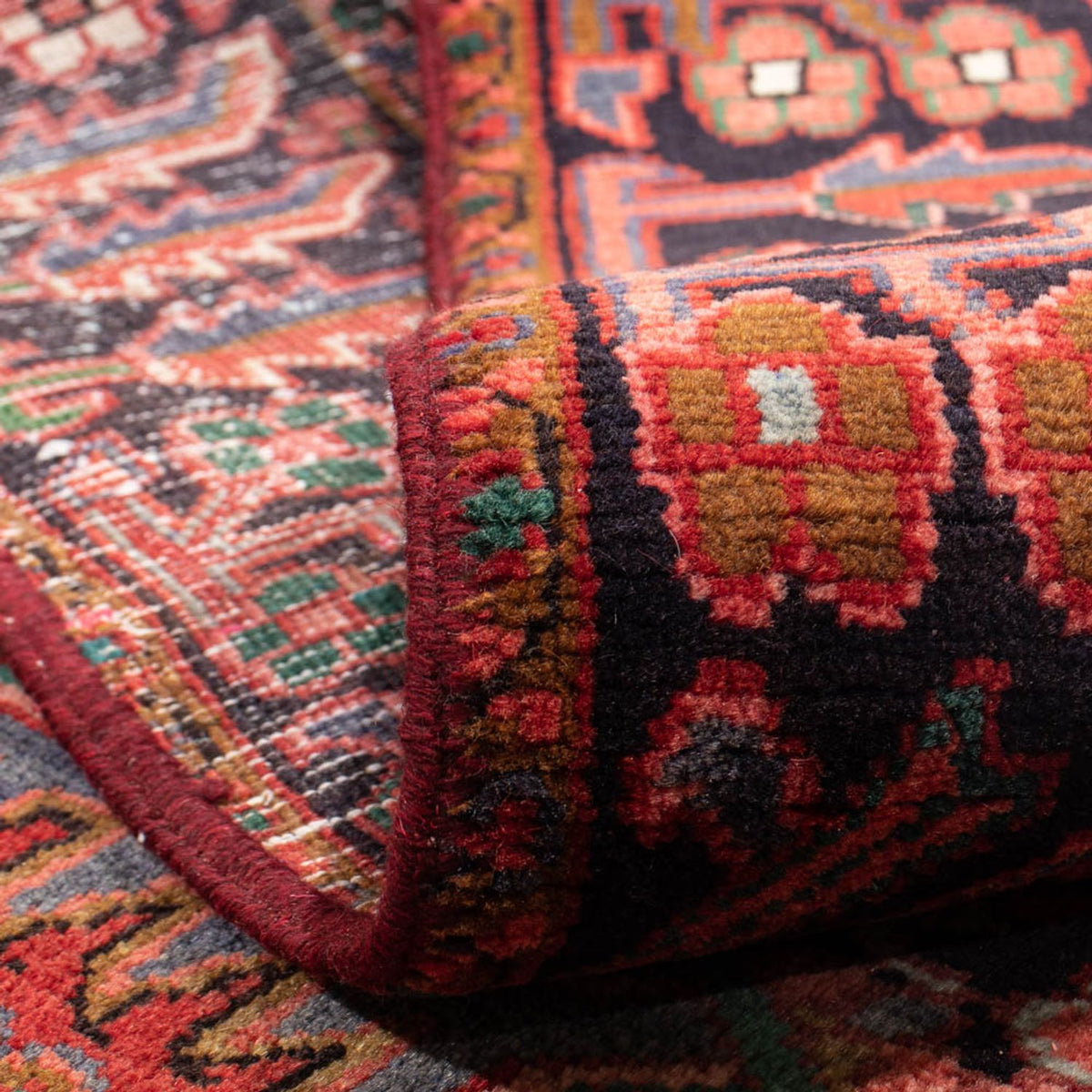 Persisk tæppe - Nomadisk - 343 x 233 cm - mørkerød