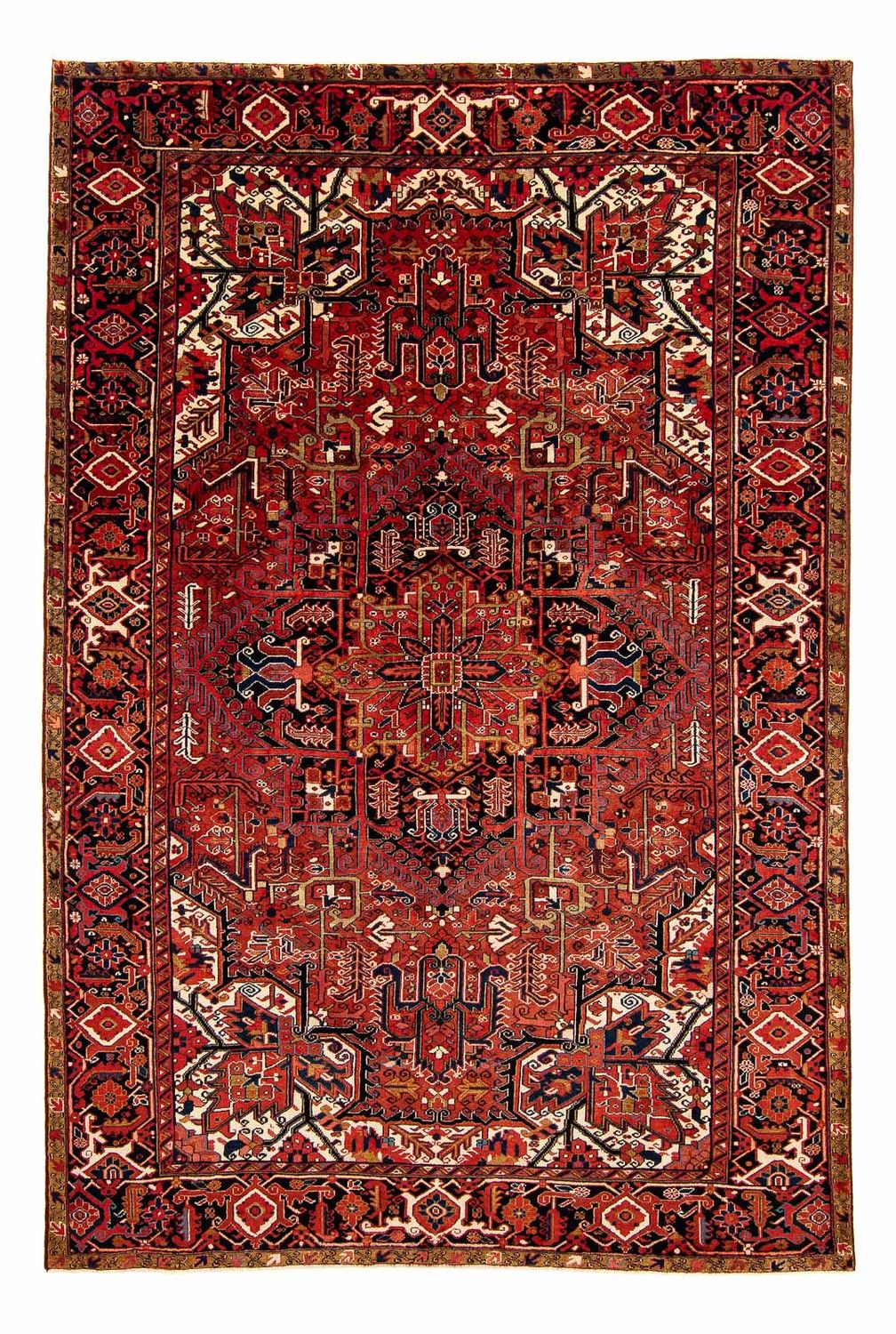 Persisk tæppe - Nomadisk - 380 x 260 cm - mørkerød
