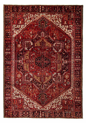 Persisk tæppe - Nomadisk - 410 x 306 cm - mørkerød