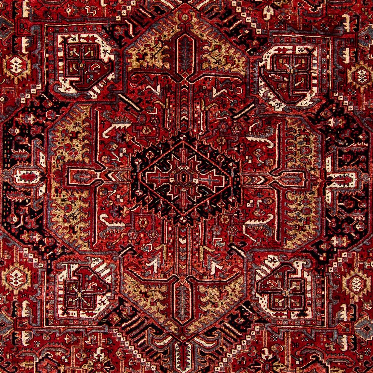 Persisk tæppe - Nomadisk - 410 x 306 cm - mørkerød