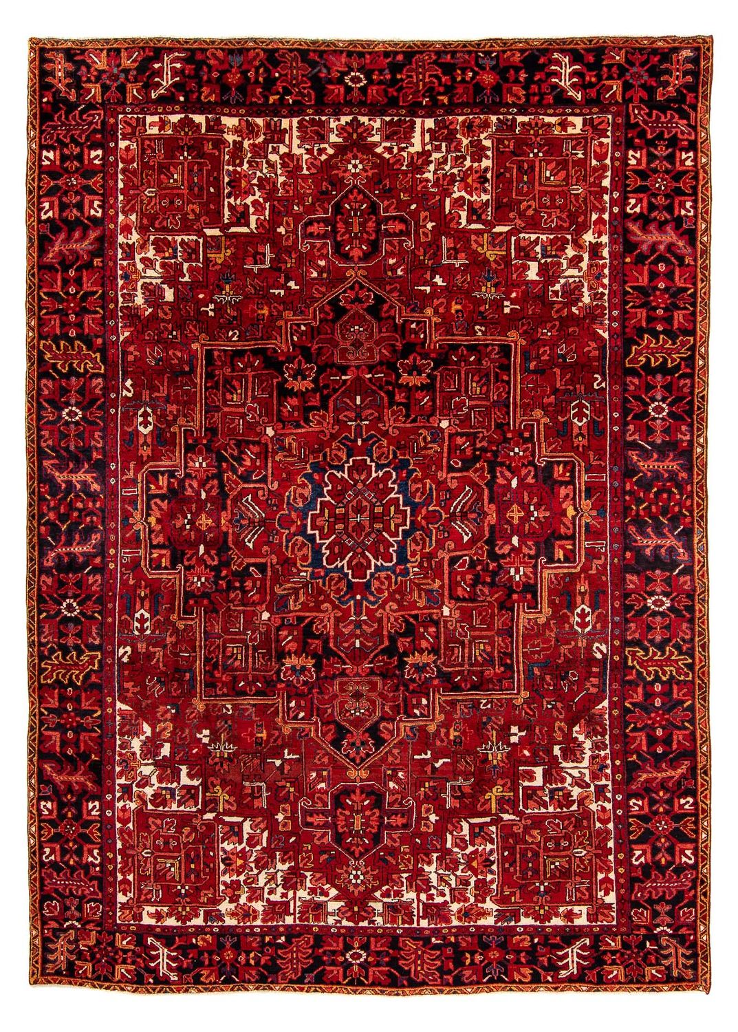 Persisk tæppe - Nomadisk - 391 x 304 cm - mørkerød