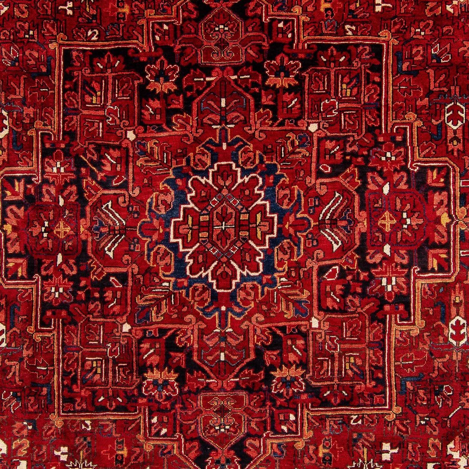 Persisk tæppe - Nomadisk - 391 x 304 cm - mørkerød