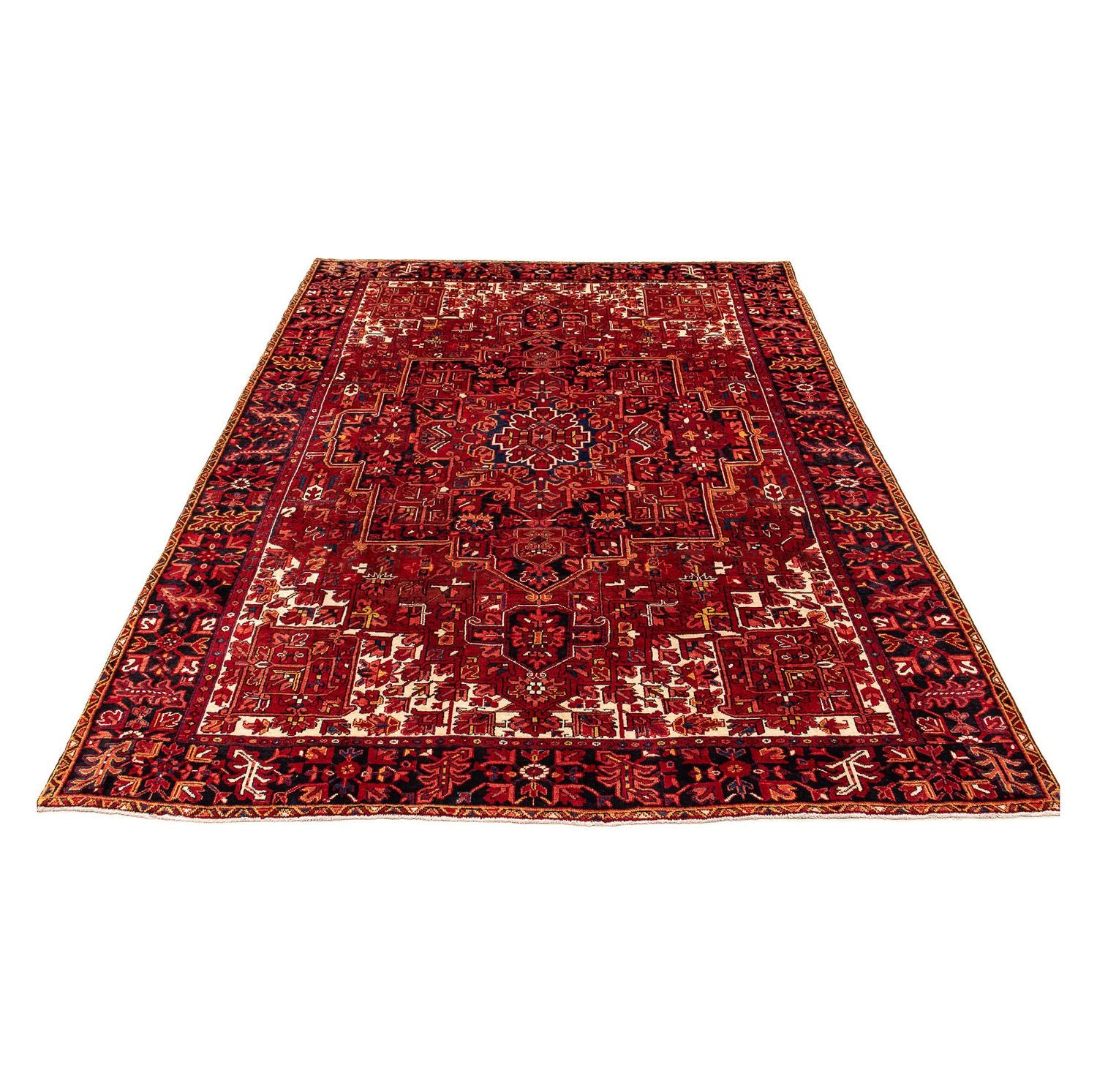 Persisk tæppe - Nomadisk - 391 x 304 cm - mørkerød