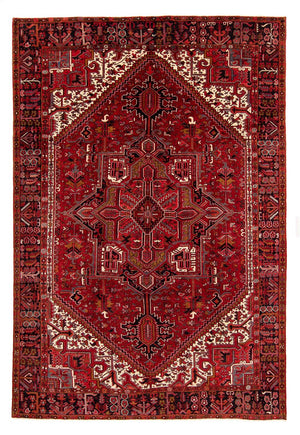 Persisk tæppe - Nomadisk - 398 x 298 cm - mørkerød