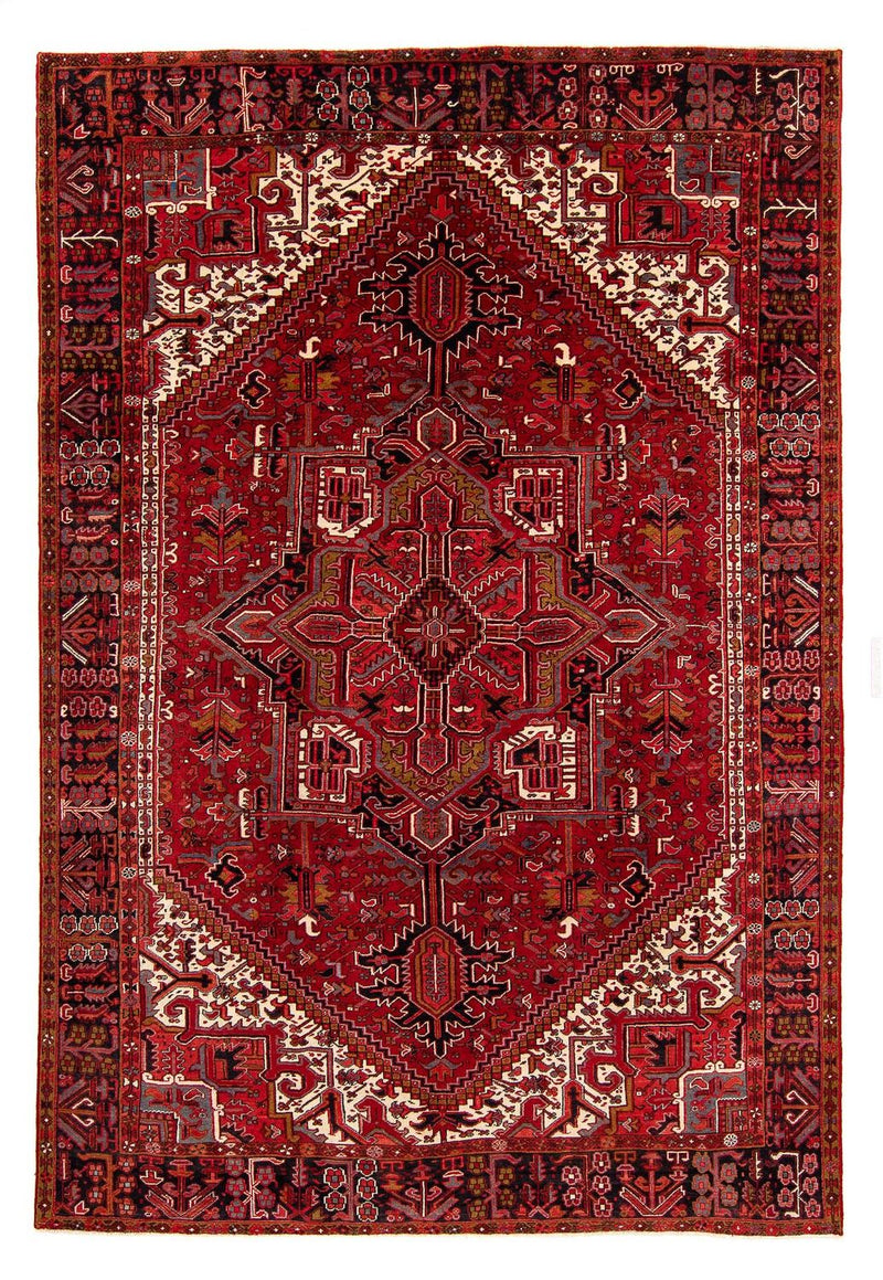 Persisk tæppe - Nomadisk - 398 x 298 cm - mørkerød