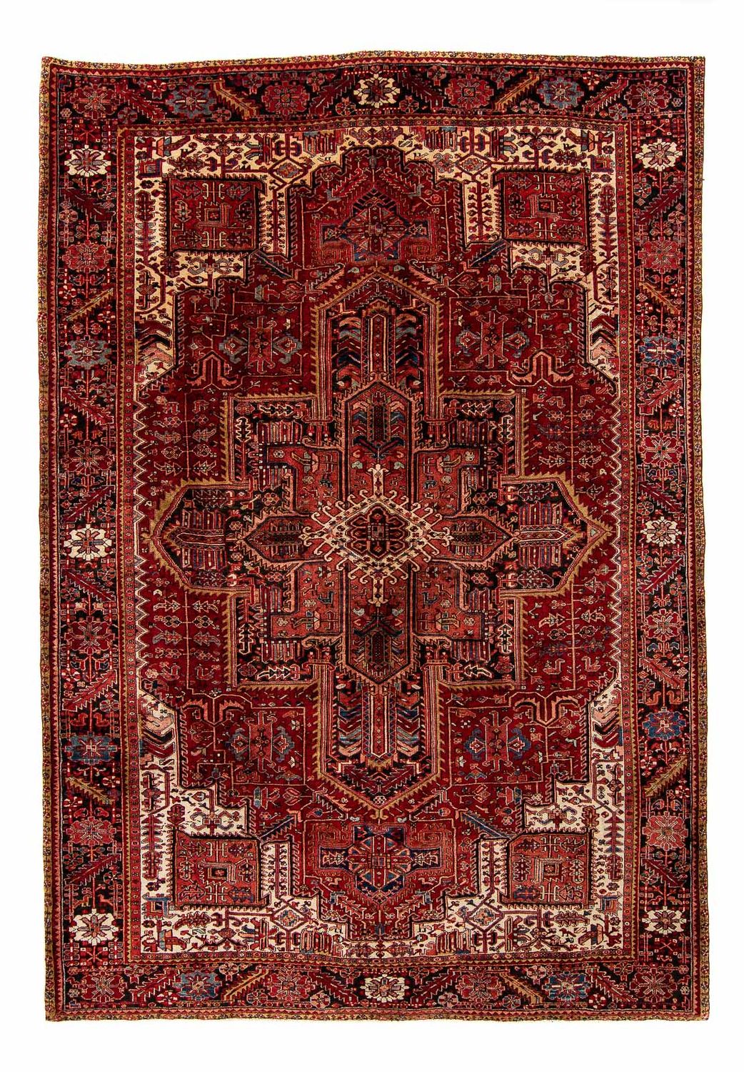 Persisk tæppe - Nomadisk - 397 x 304 cm - mørkerød
