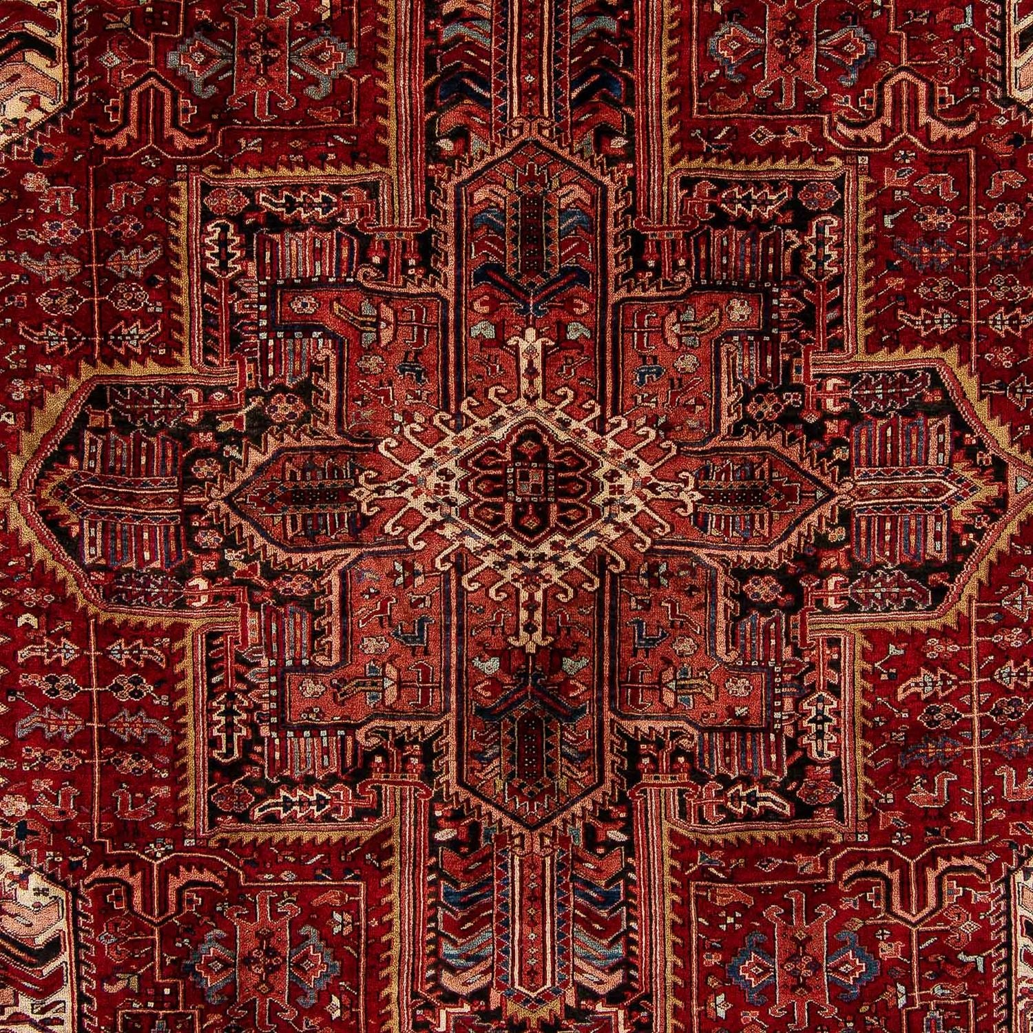Persisk tæppe - Nomadisk - 397 x 304 cm - mørkerød