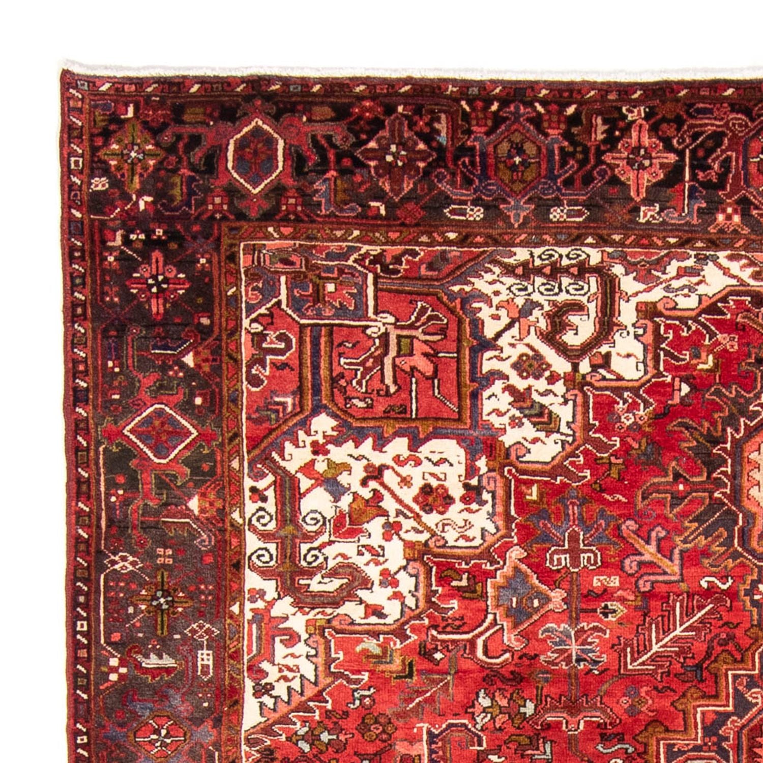 Persisk tæppe - Nomadisk - 345 x 260 cm - mørkerød