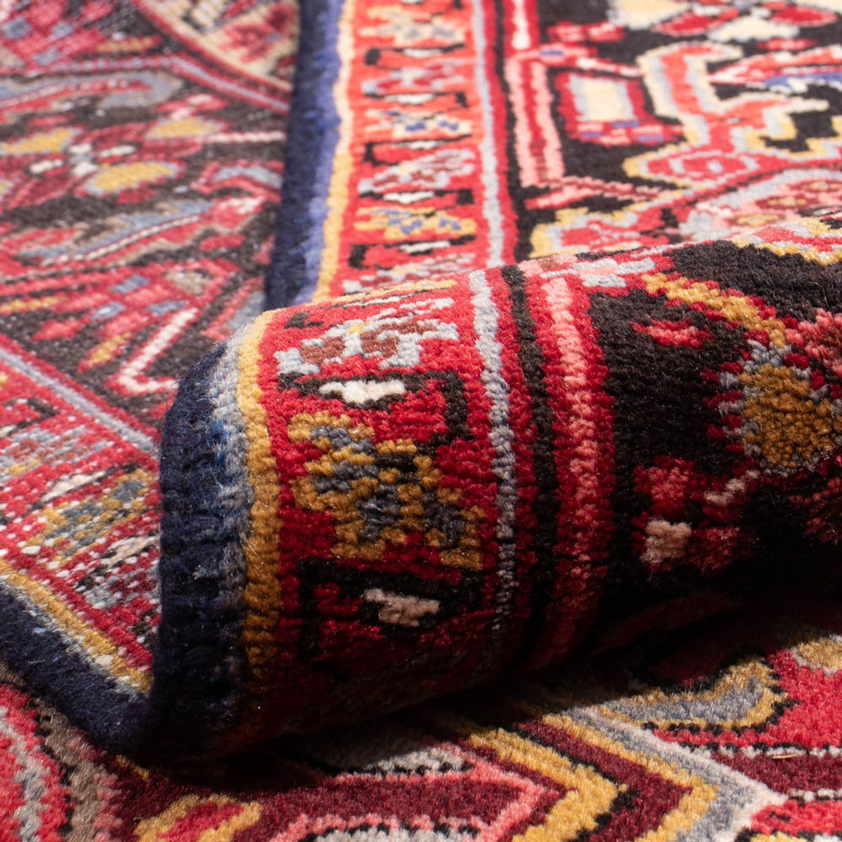 Persisk tæppe - Nomadisk - 345 x 247 cm - mørkerød