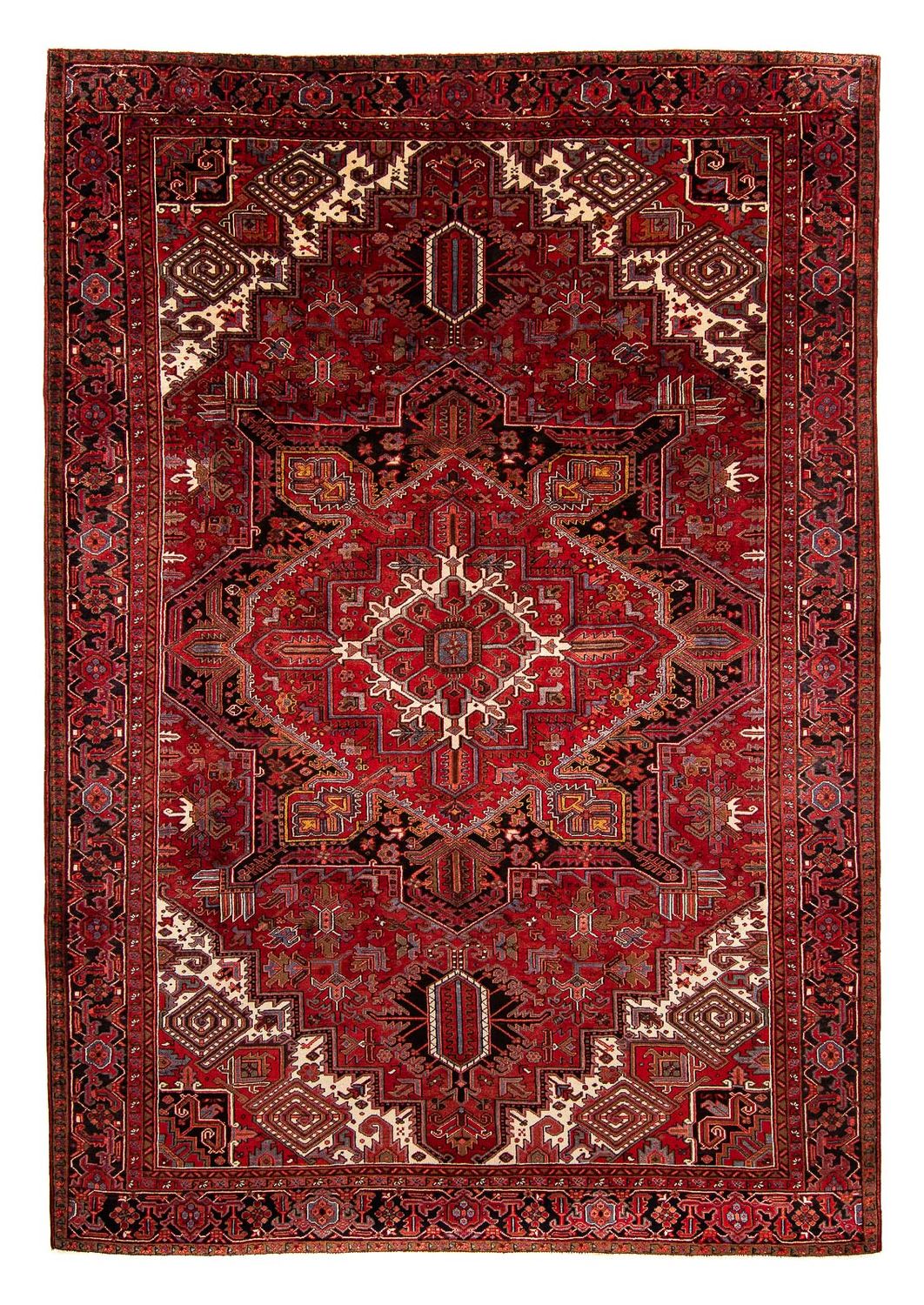 Persisk tæppe - Nomadisk - 390 x 300 cm - mørkerød