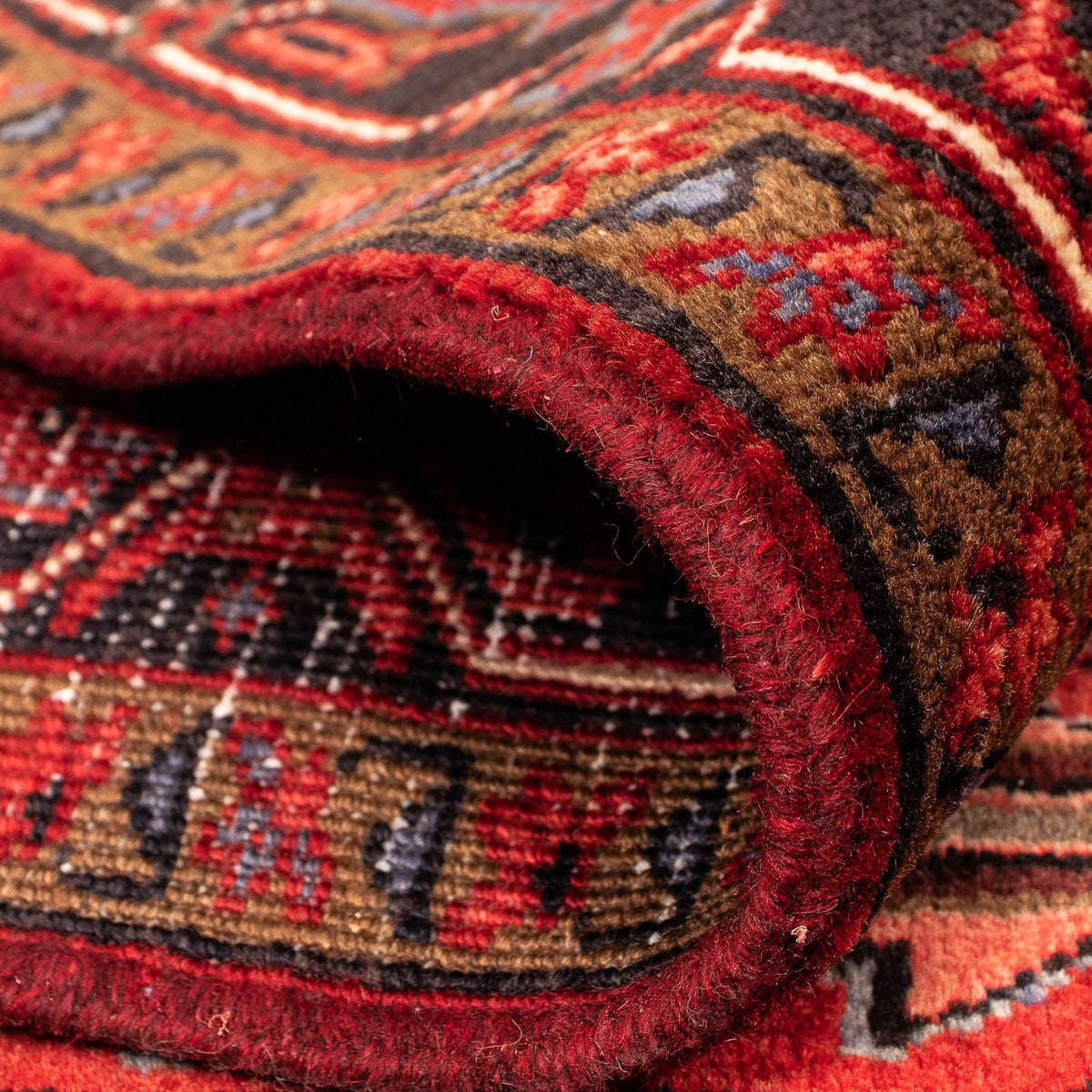 Persisk tæppe - Nomadisk - 390 x 300 cm - mørkerød