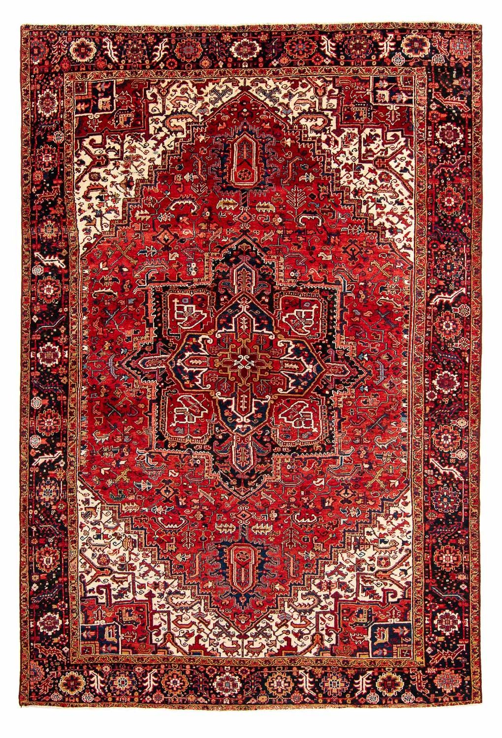 Persisk tæppe - Nomadisk - 384 x 280 cm - mørkerød