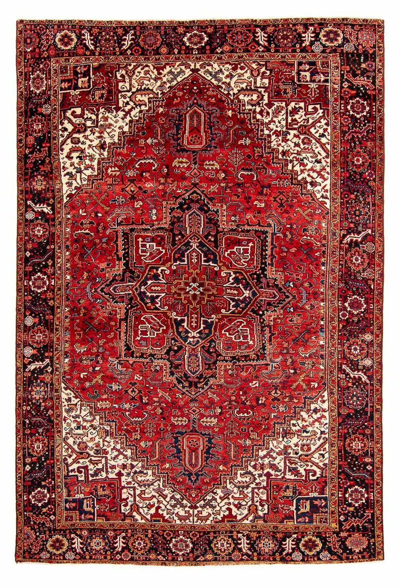 Persisk tæppe - Nomadisk - 384 x 280 cm - mørkerød