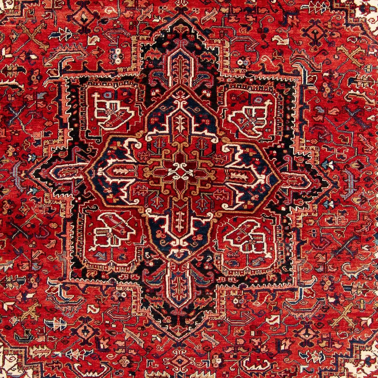 Persisk tæppe - Nomadisk - 384 x 280 cm - mørkerød