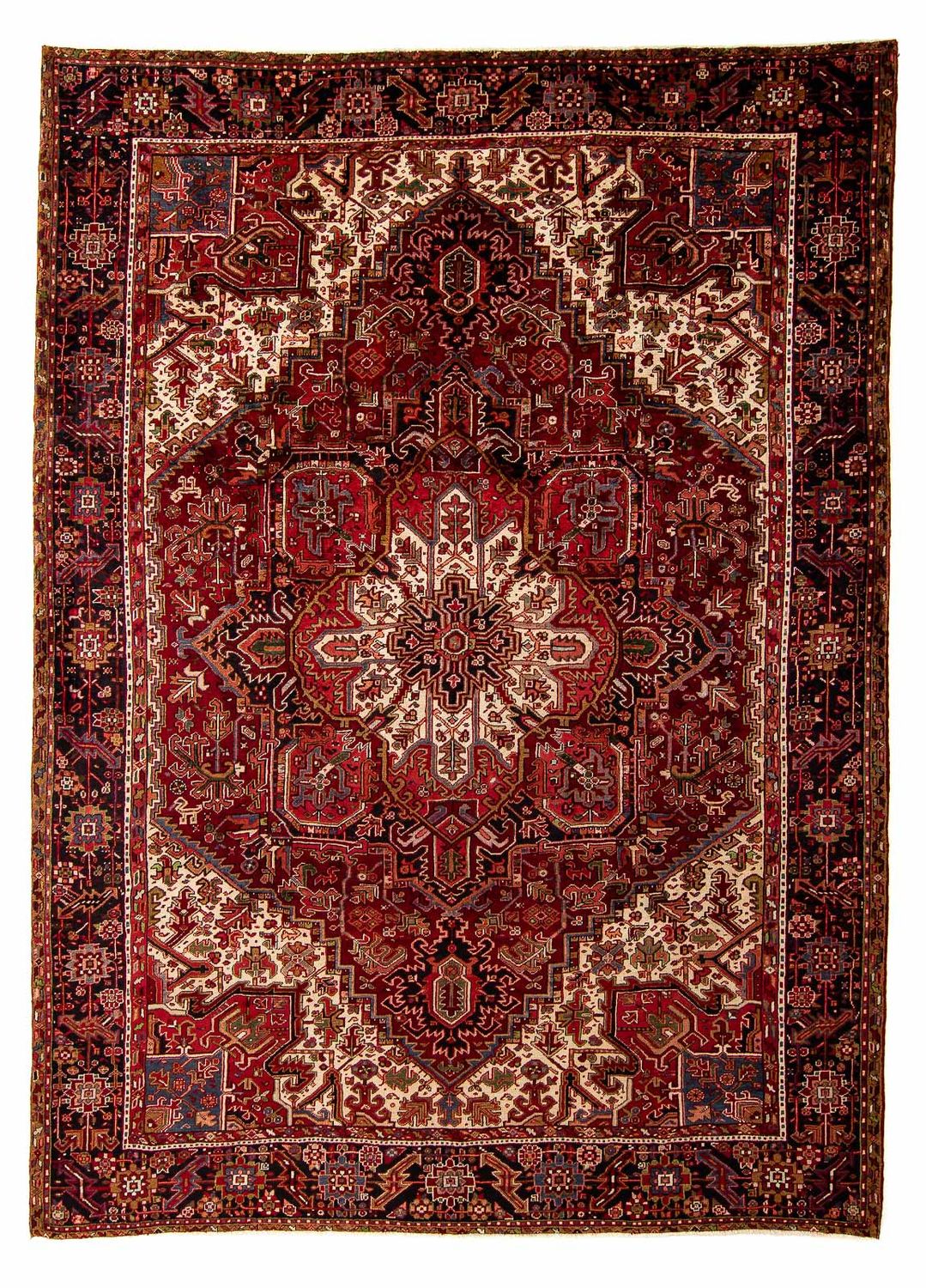 Persisk tæppe - Nomadisk - 388 x 300 cm - mørkerød