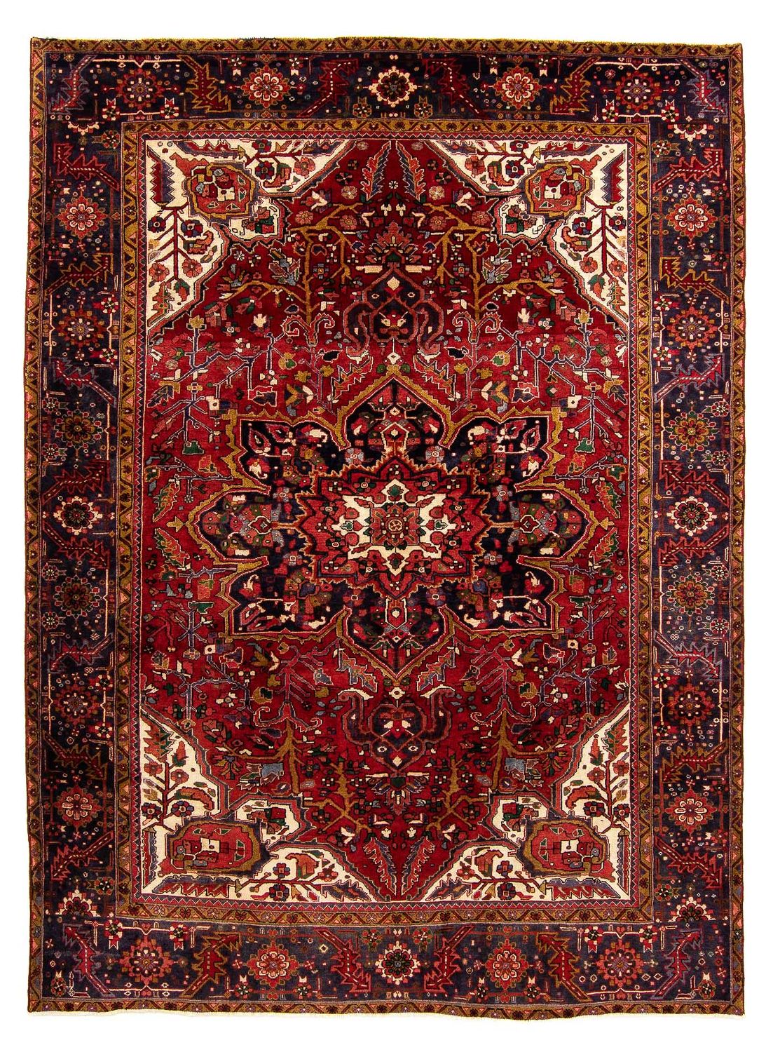 Persisk tæppe - Nomadisk - 362 x 277 cm - mørkerød