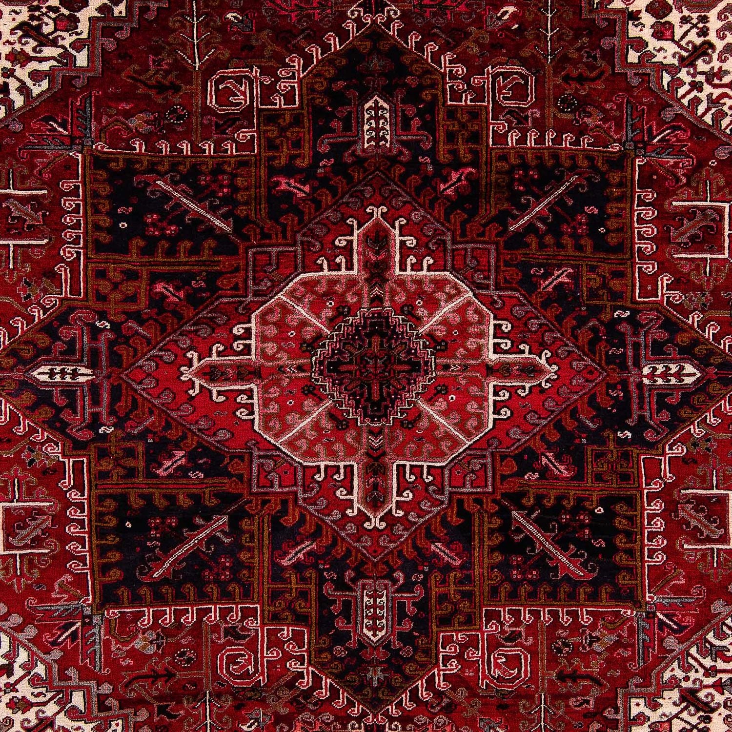 Persisk tæppe - Nomadisk - 428 x 315 cm - mørkerød