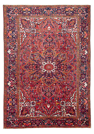 Persisk tæppe - Nomadisk - 355 x 257 cm - lysrød