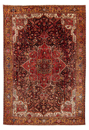 Persisk tæppe - Nomadisk - 388 x 282 cm - mørkerød