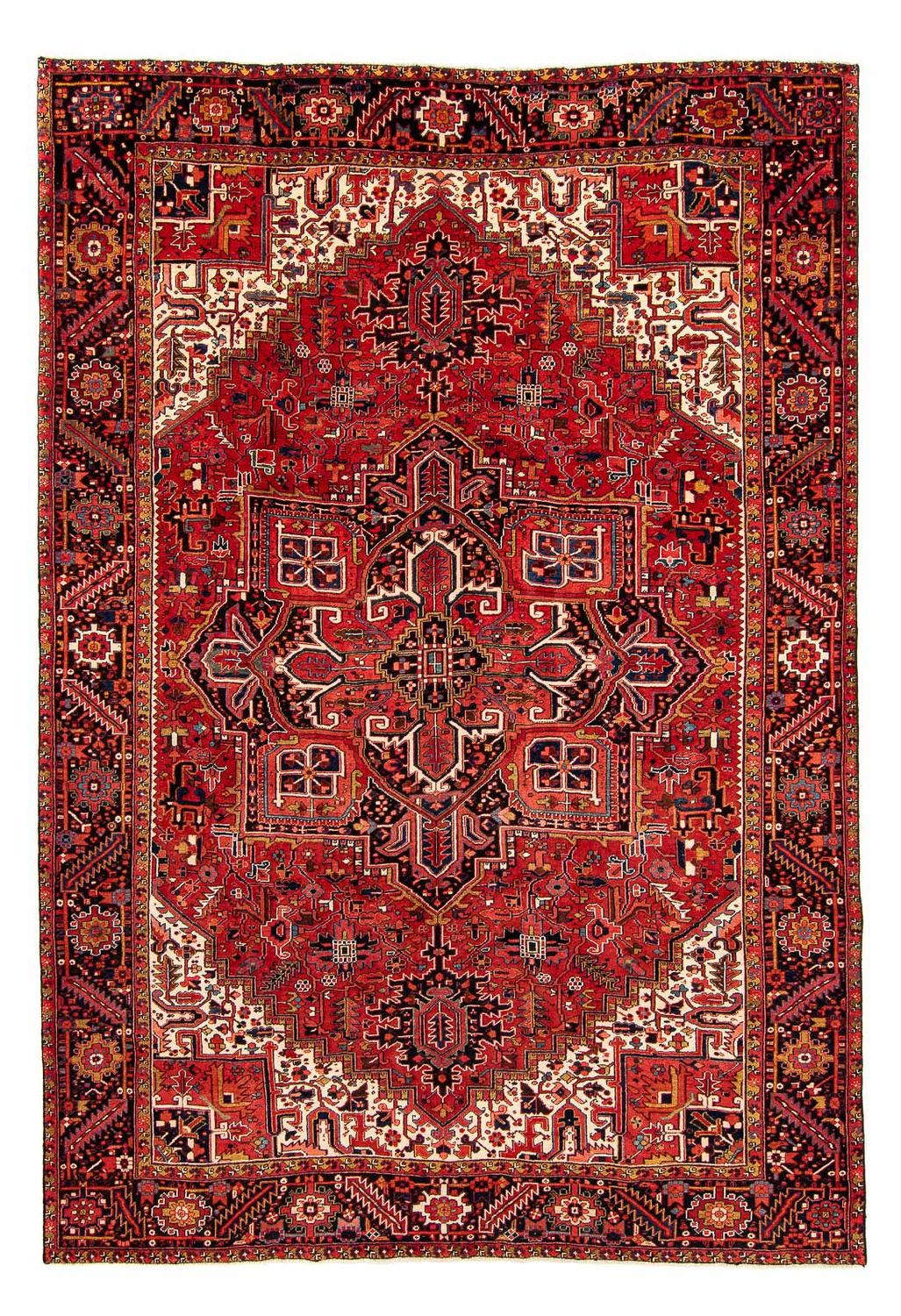 Persisk tæppe - Nomadisk - 382 x 286 cm - mørkerød