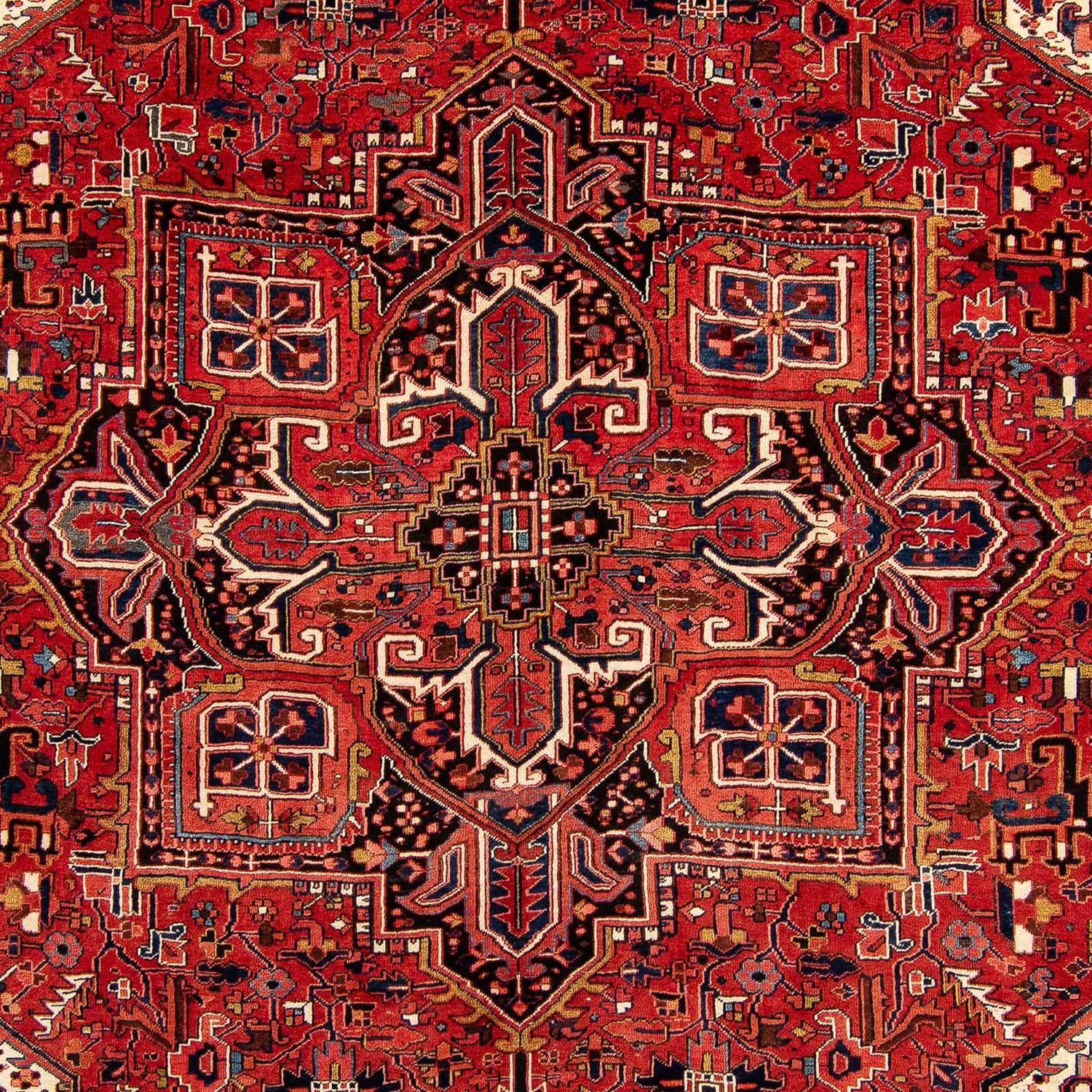 Persisk tæppe - Nomadisk - 382 x 286 cm - mørkerød