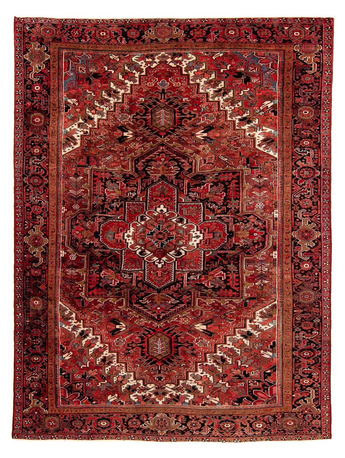 Persisk tæppe - Nomadisk - 390 x 295 cm - mørkerød