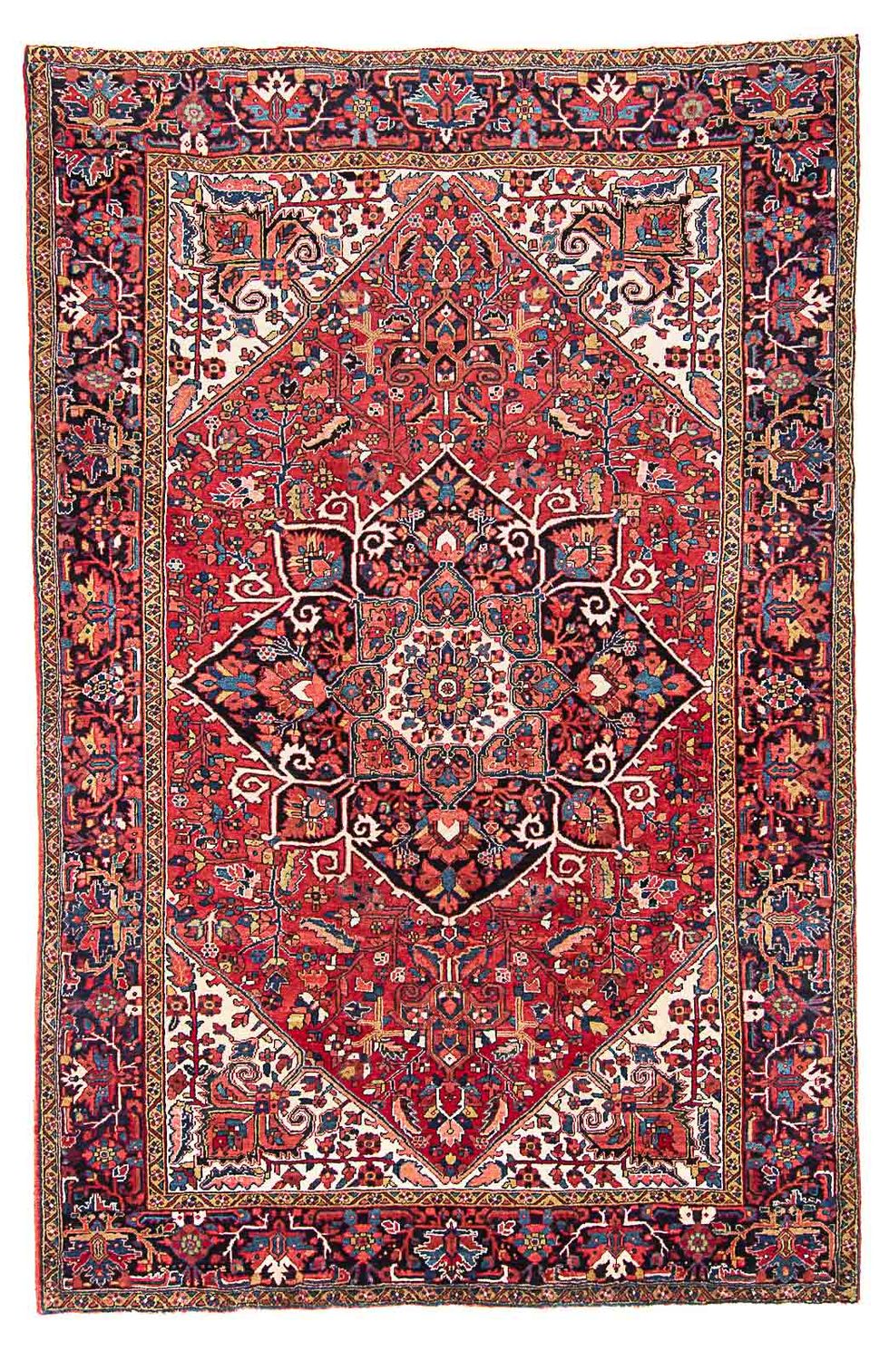 Persisk tæppe - Nomadisk - 344 x 240 cm - lysrød