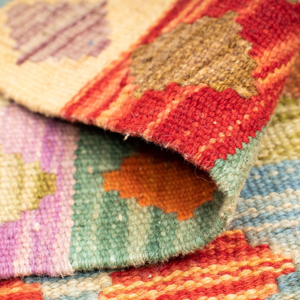 Kelim Carpet - Splash - 125 x 80 cm - flerfarvet