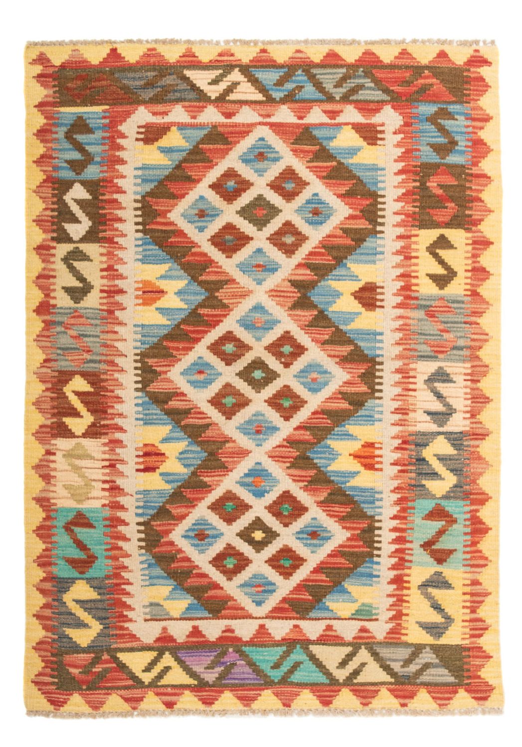Kelim Carpet - Splash - 125 x 80 cm - flerfarvet