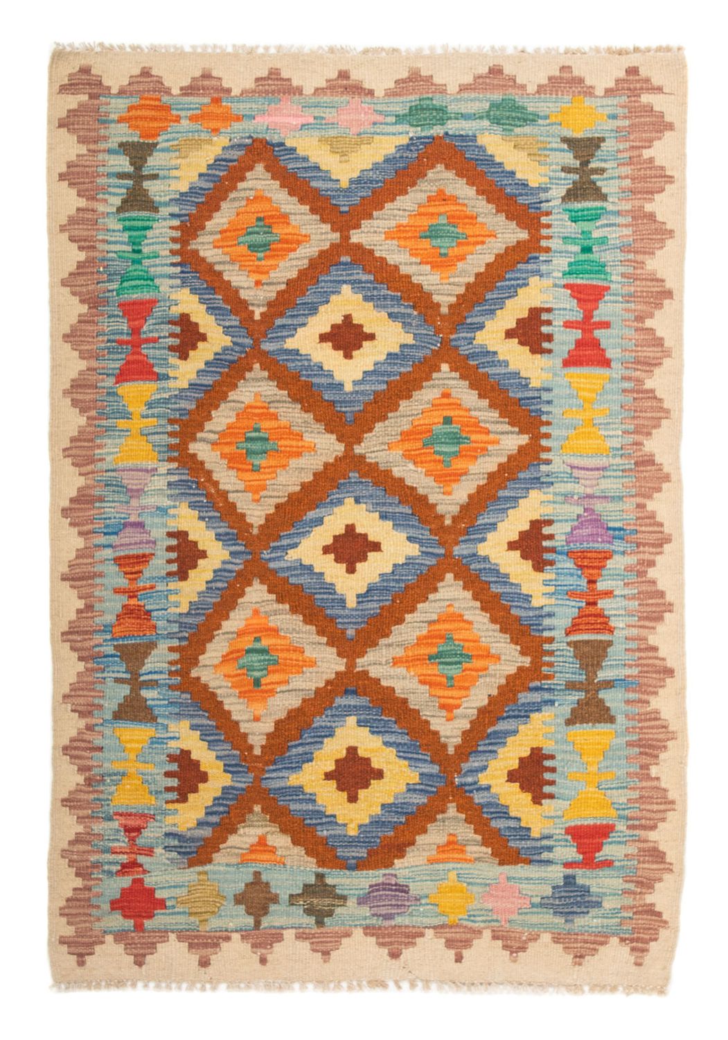 Kelim Carpet - Splash - 125 x 80 cm - flerfarvet