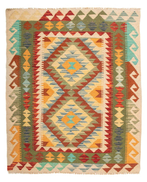 Kelim Carpet - Splash - 124 x 86 cm - flerfarvet
