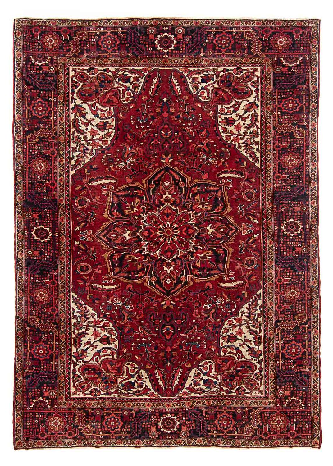 Persisk tæppe - Nomadisk - 347 x 244 cm - mørkerød