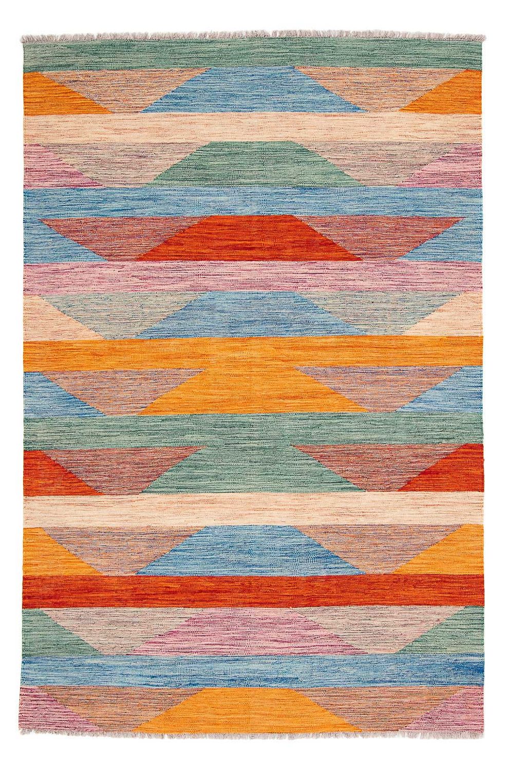 Kelim Carpet - Splash - 244 x 159 cm - flerfarvet