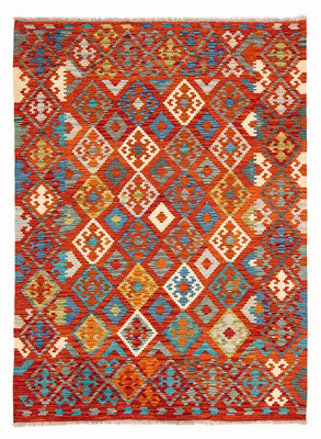 Kelim Carpet - Splash - 226 x 170 cm - flerfarvet