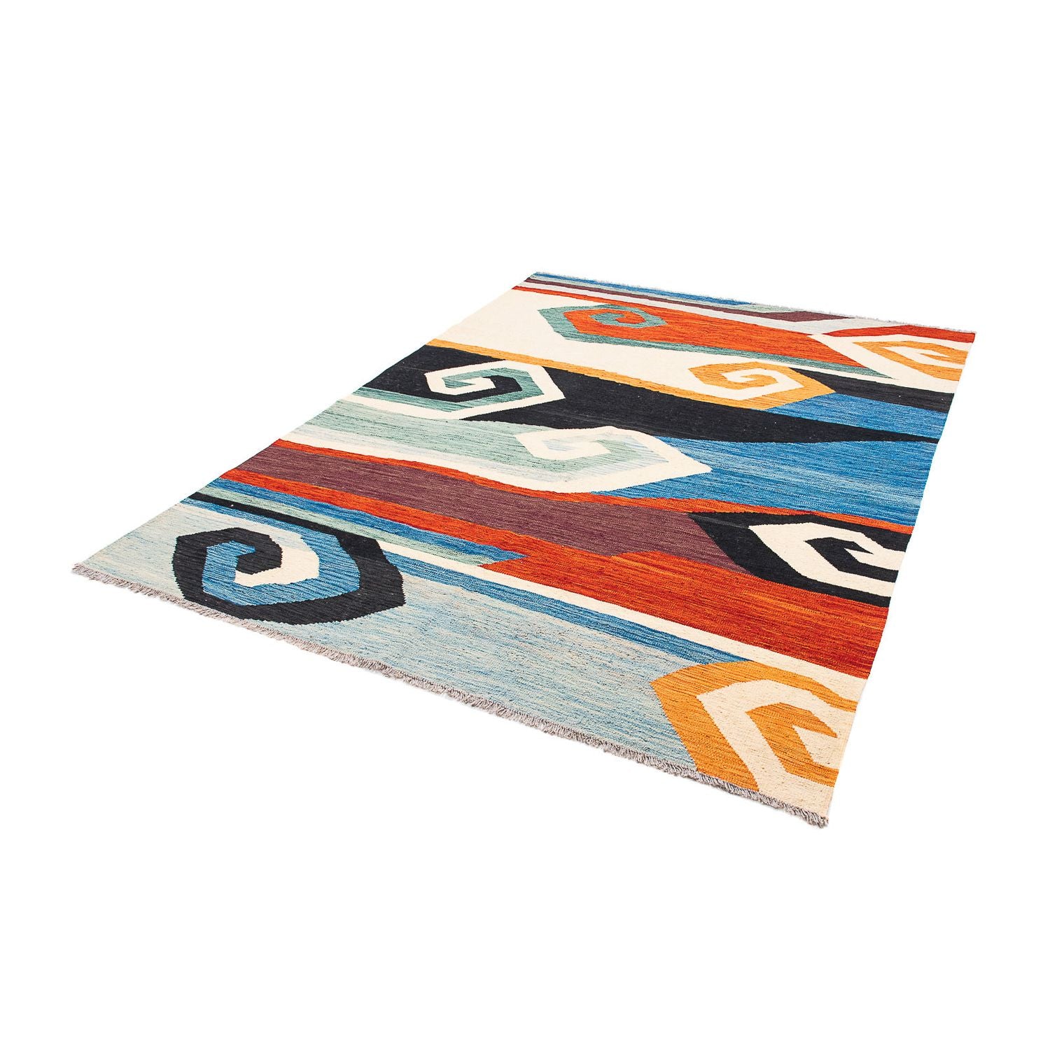 Kelim Carpet - Splash - 243 x 179 cm - flerfarvet