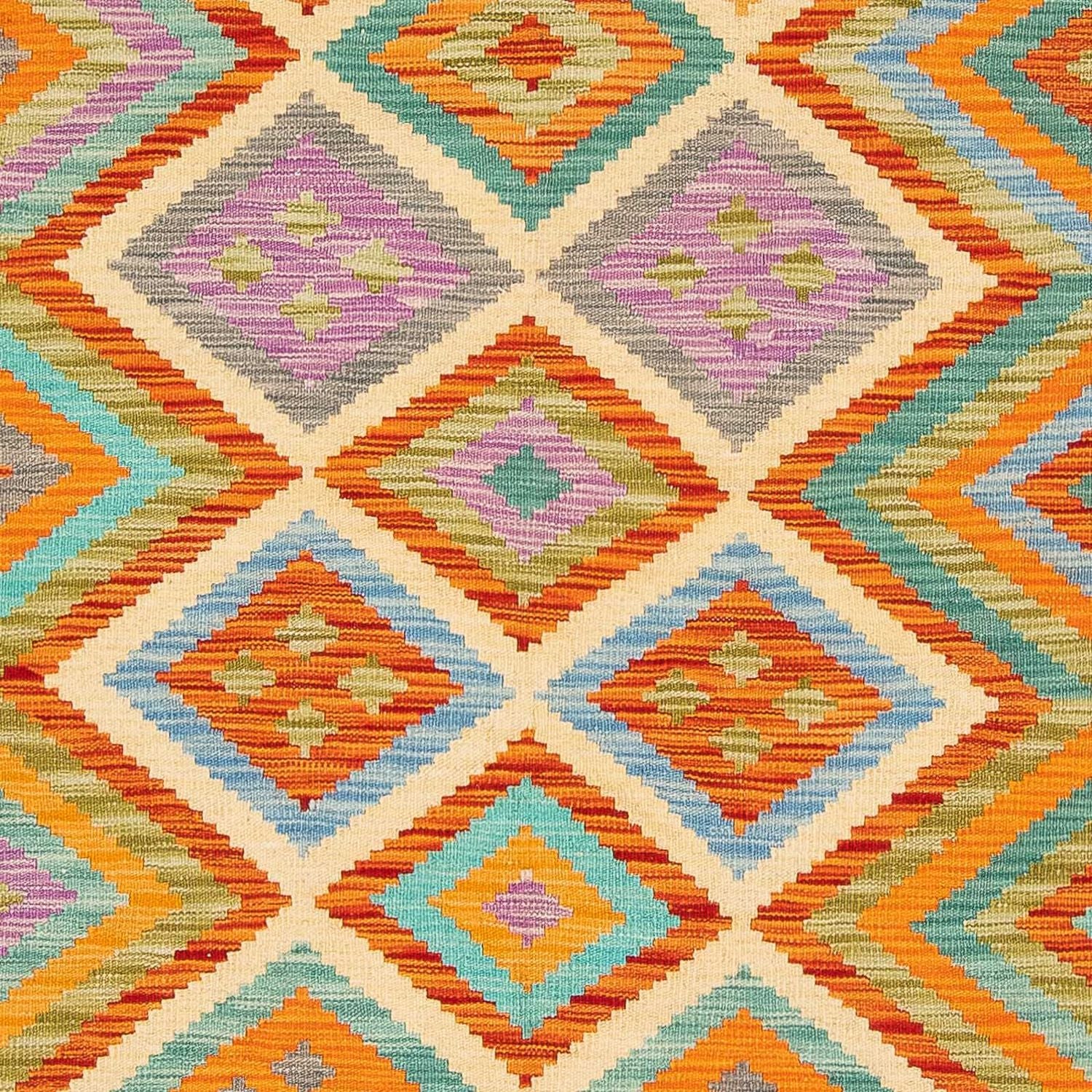 Kelim Carpet - Splash - 246 x 185 cm - flerfarvet