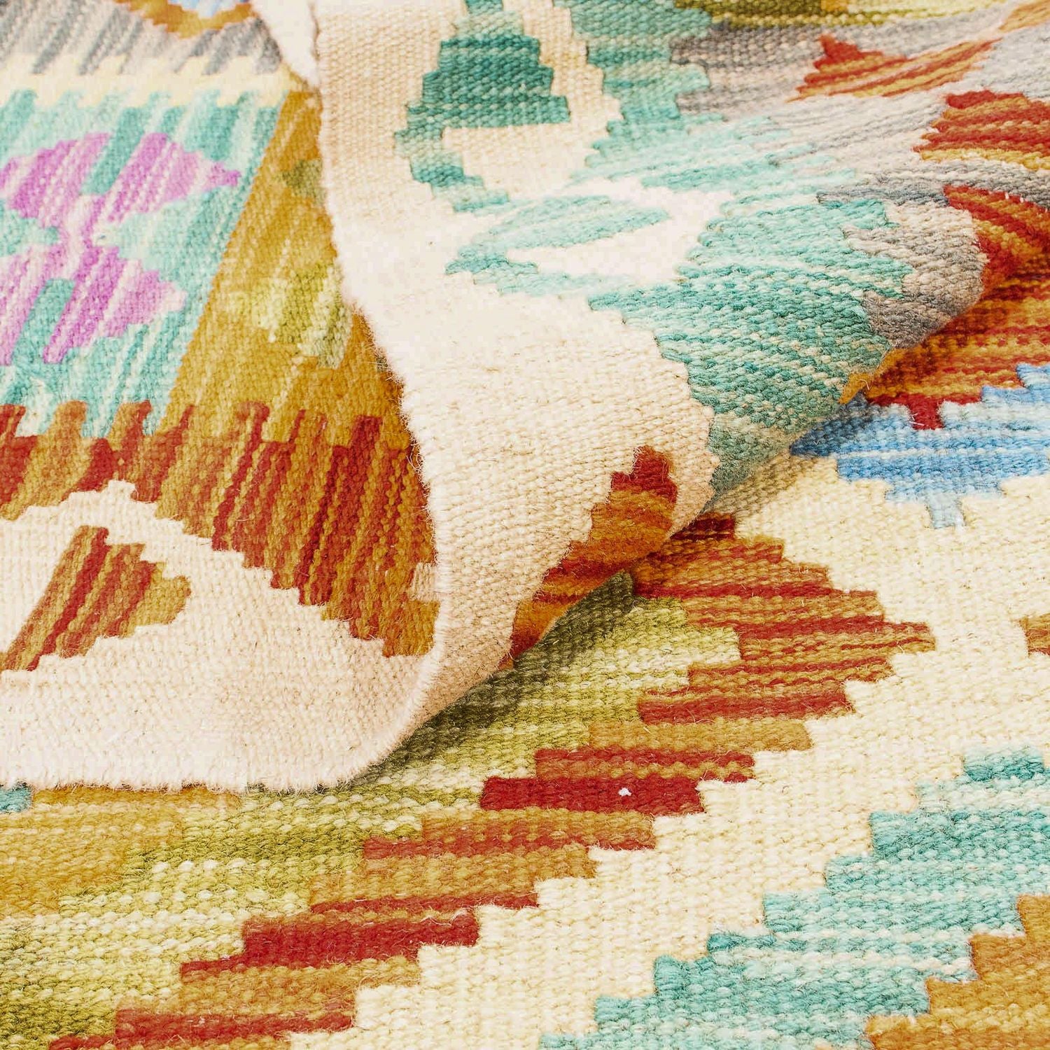 Kelim Carpet - Splash - 246 x 185 cm - flerfarvet