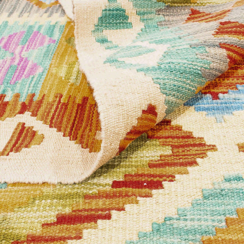 Kelim Carpet - Splash - 246 x 185 cm - flerfarvet