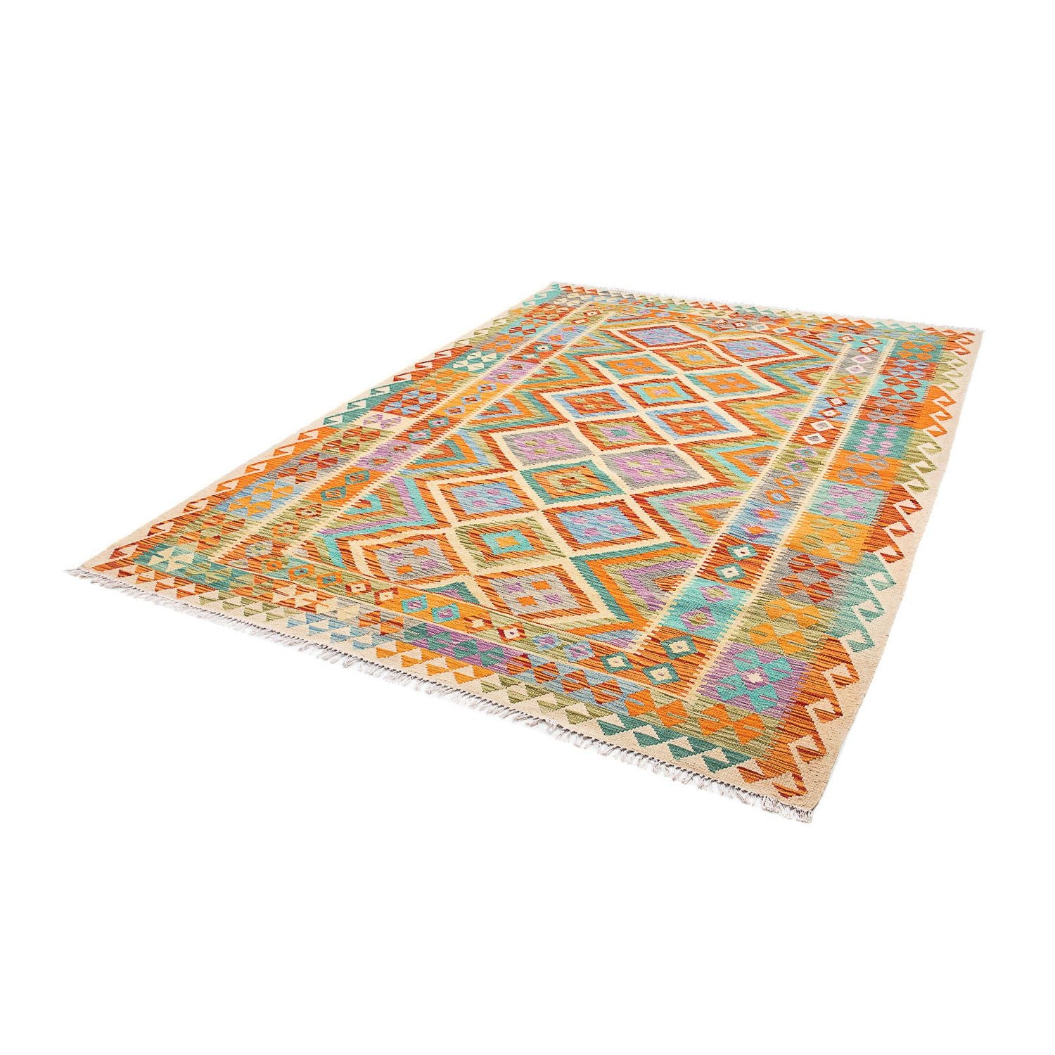 Kelim Carpet - Splash - 246 x 185 cm - flerfarvet