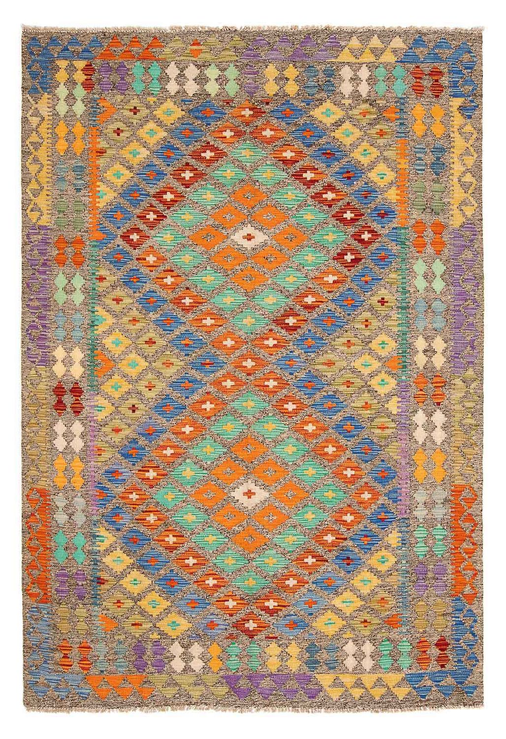 Kelim Carpet - Splash - 234 x 169 cm - flerfarvet