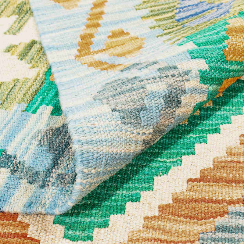 Kelim Carpet - Splash - 245 x 185 cm - flerfarvet