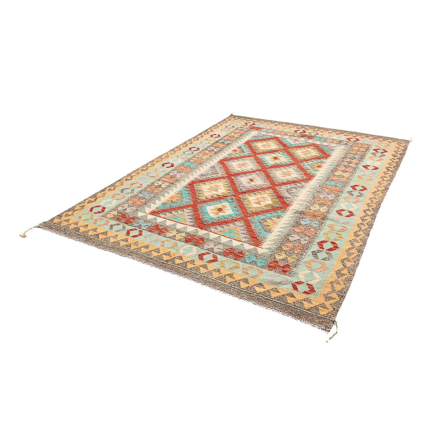 Kelim Carpet - Splash - 239 x 174 cm - flerfarvet