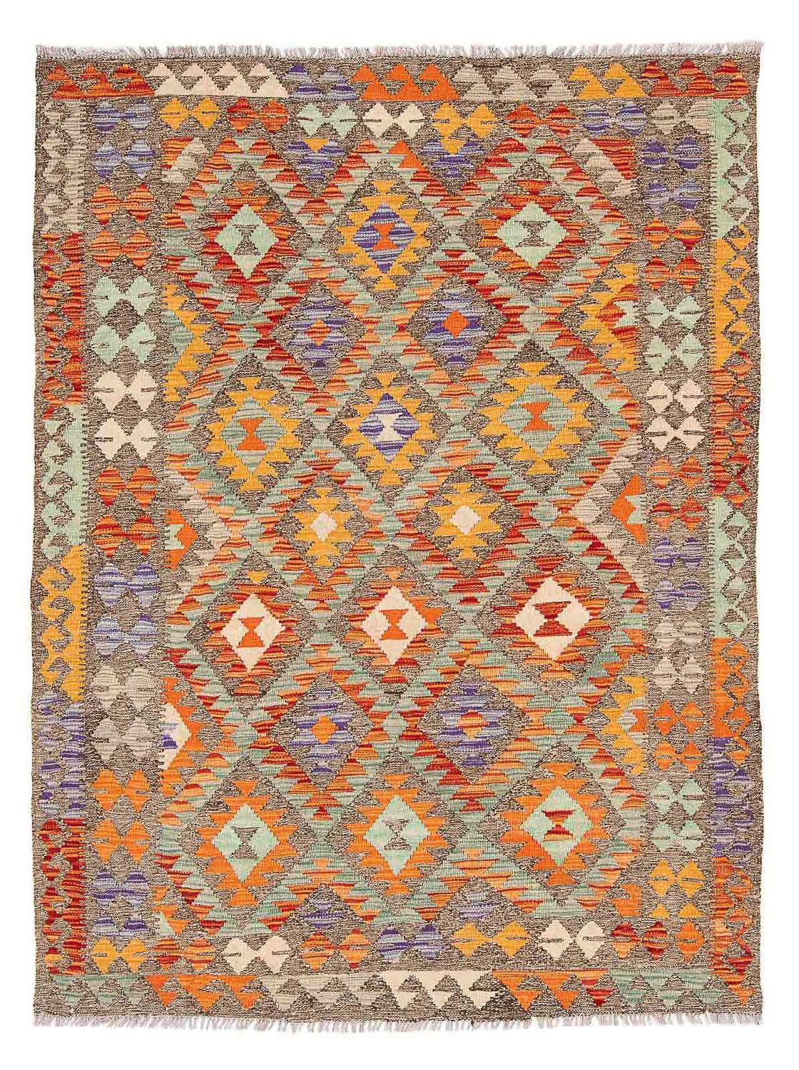 Kelim Carpet - Splash - 203 x 152 cm - flerfarvet
