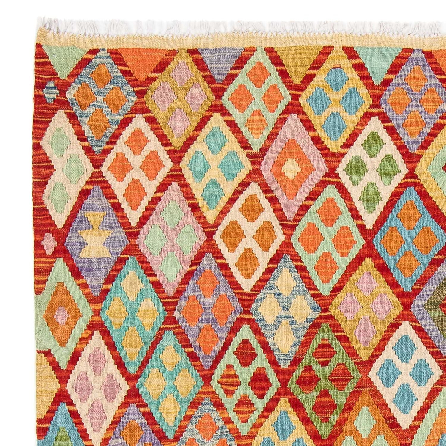 Kelim Carpet - Splash - 188 x 169 cm - flerfarvet