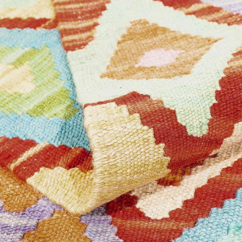 Kelim Carpet - Splash - 188 x 169 cm - flerfarvet