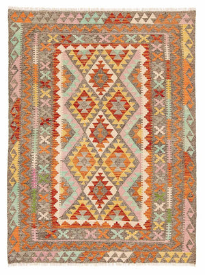Kelim Carpet - Splash - 188 x 153 cm - flerfarvet