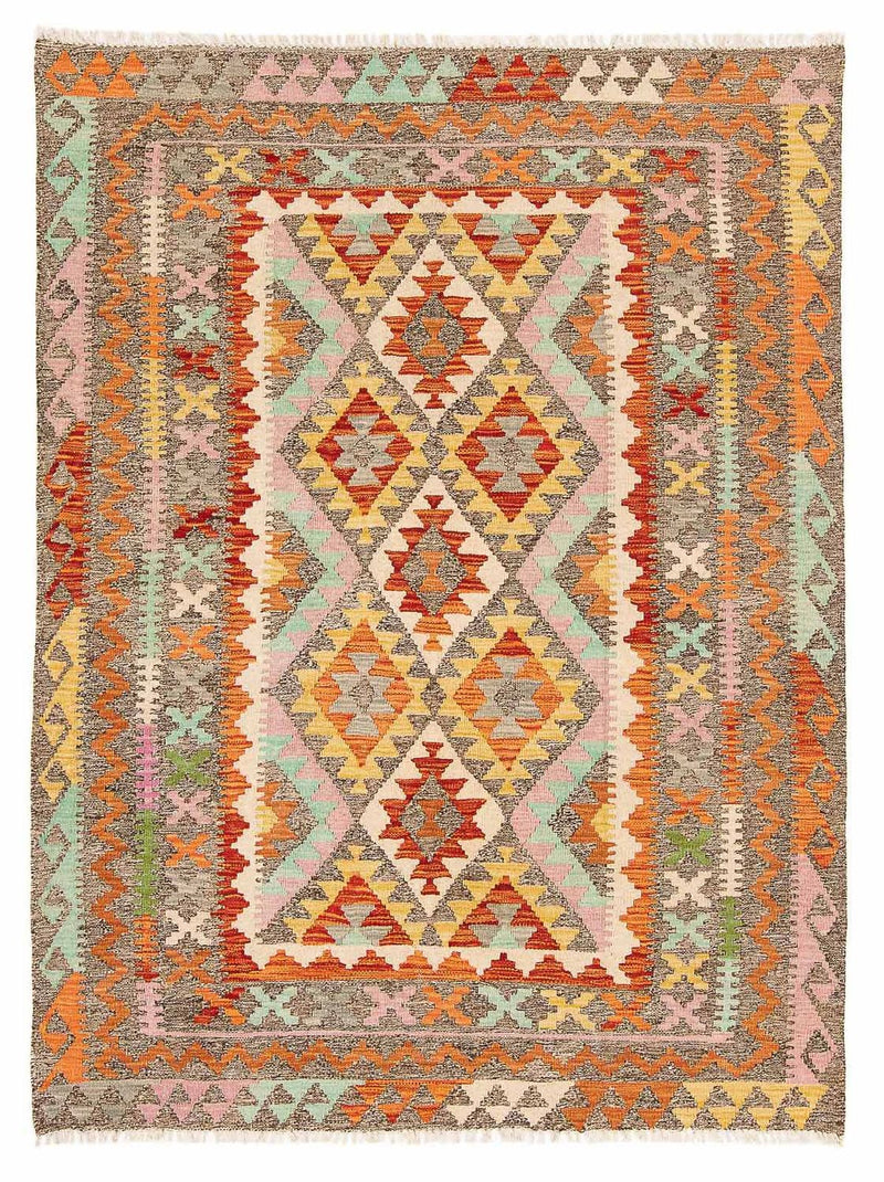 Kelim Carpet - Splash - 188 x 153 cm - flerfarvet